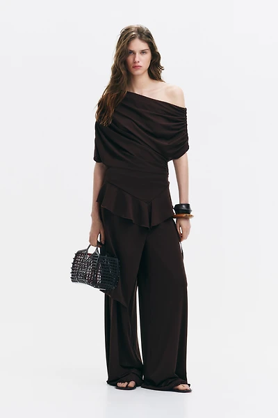 Draped One-Shoulder Top