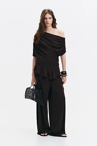 Draped One-Shoulder Top