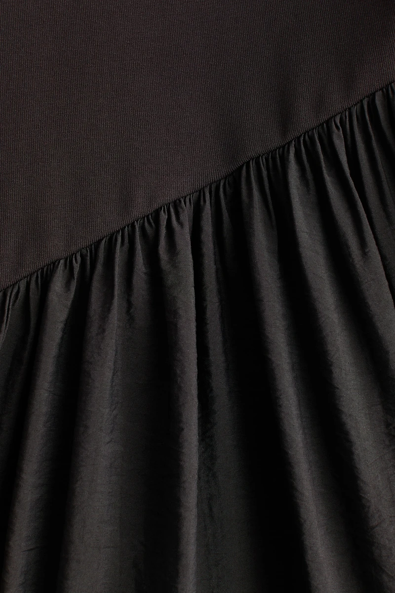 Asymmetric Dual-Fabric Dress