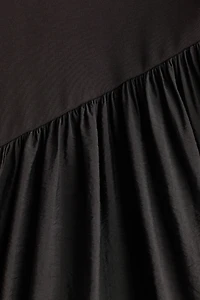 Asymmetric Dual-Fabric Dress