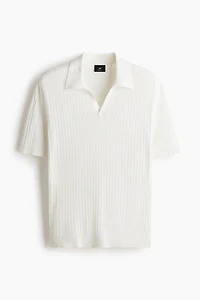 Regular-Fit Cable-Knit Polo Shirt