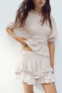 Ruffle-Trimmed Plumeti Skort