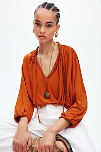 Gathered Viscose Top