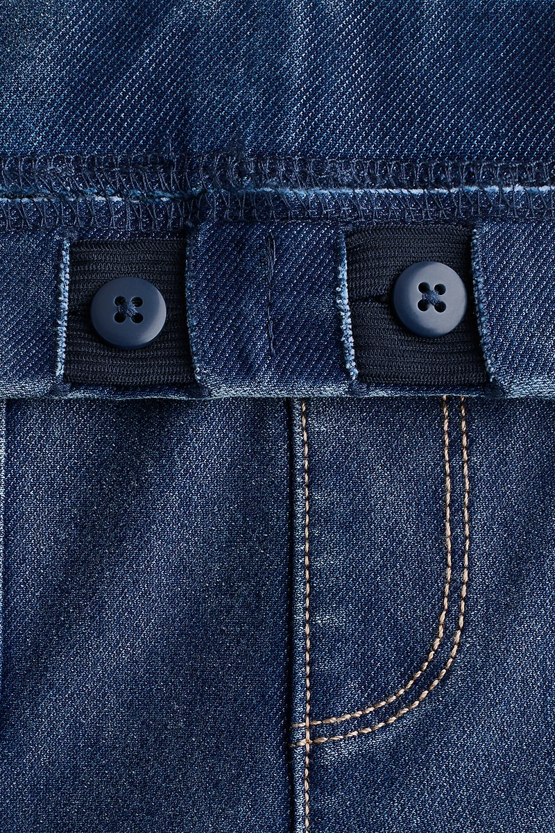Denim-Look Wide-Leg Jeggings