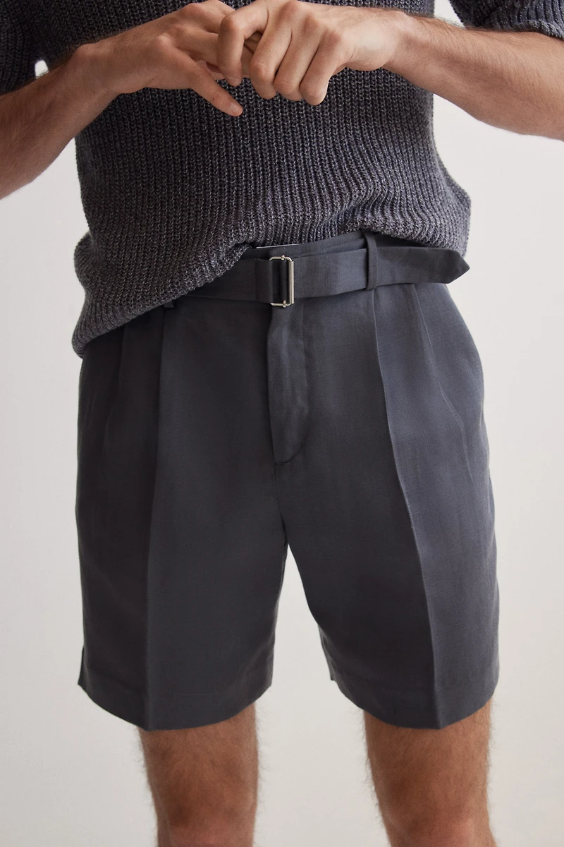 Relaxed-Fit Tailored Lyocell-Blend Shorts
