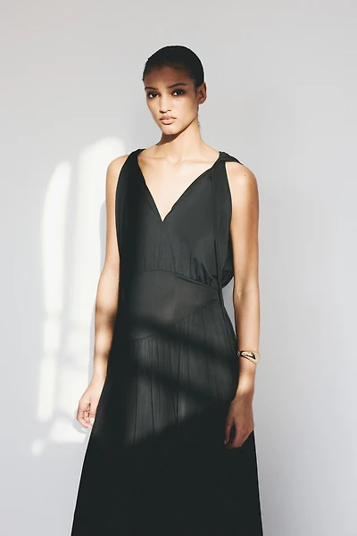 Cape-Detail Jersey Dress