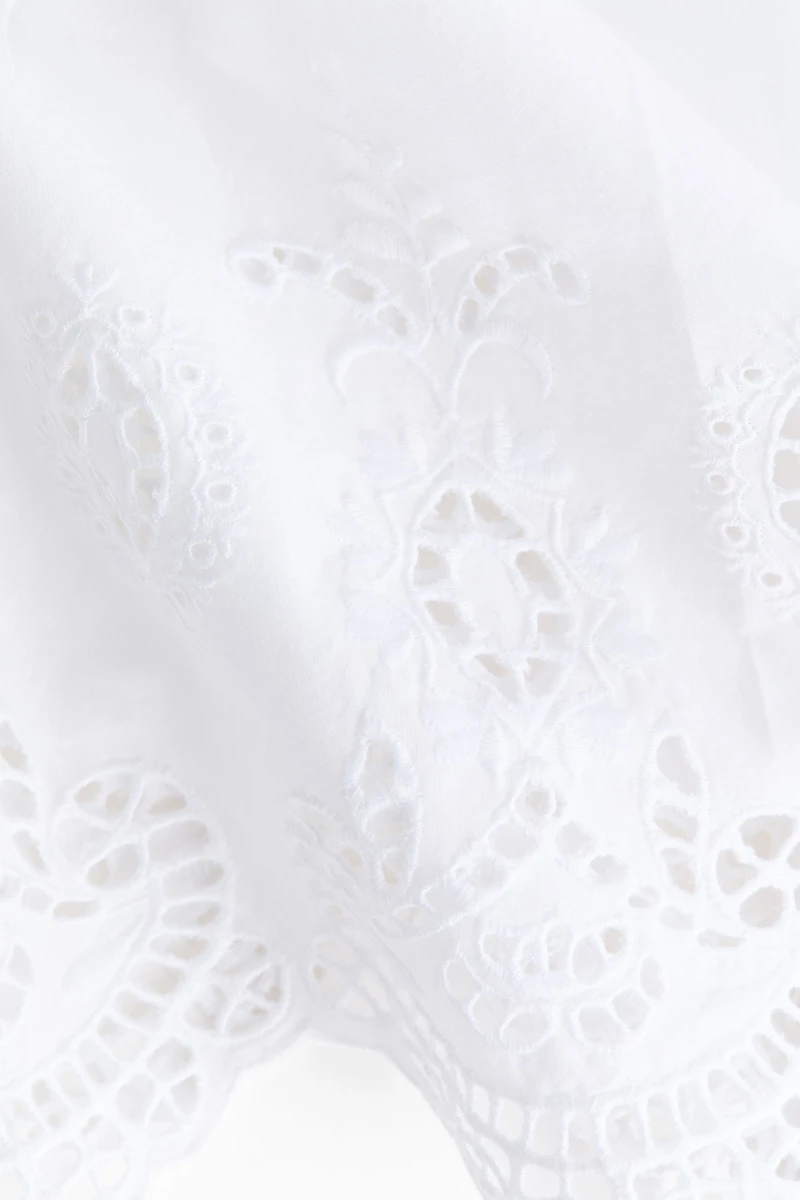 Eyelet-Embroidered Drawstring Skirt