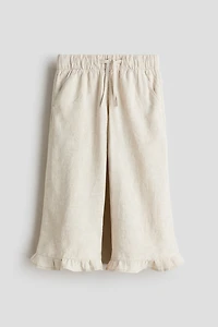 Linen-Blend Drawstring Pants