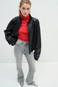 Fine-Knit Turtleneck Top