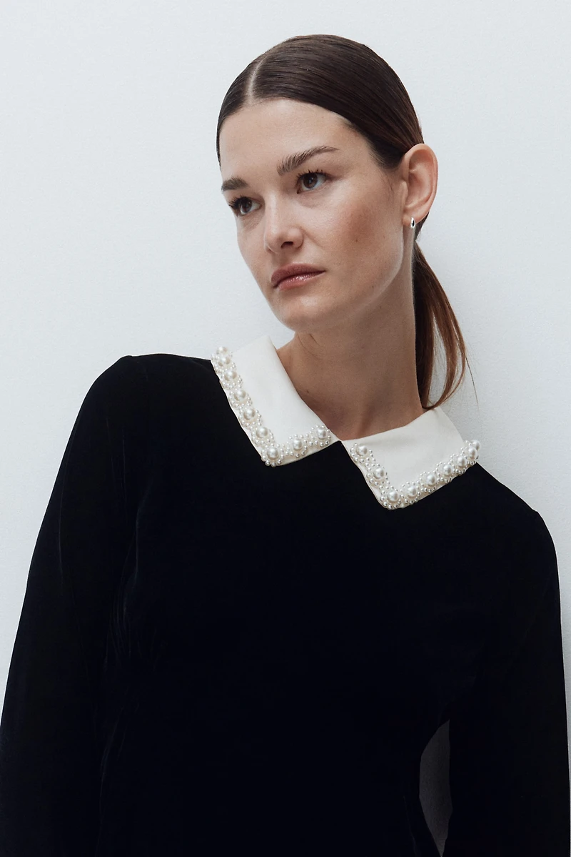 Robe MAMA en velours avec col