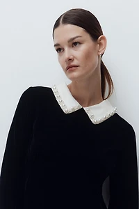 Robe MAMA en velours avec col