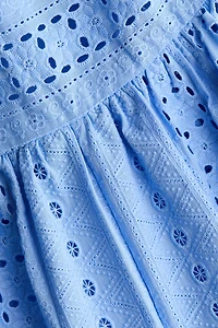 Eyelet-Embroidered Poplin Dress