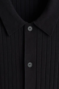 Chemise classique en tricot côtelé