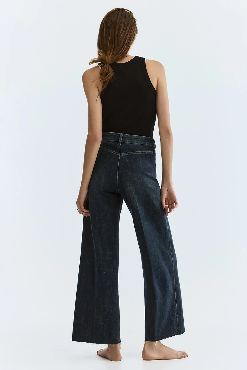 Wide High Waist Ankle Jeans
