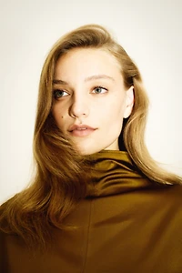 Satin Mock Turtleneck Top