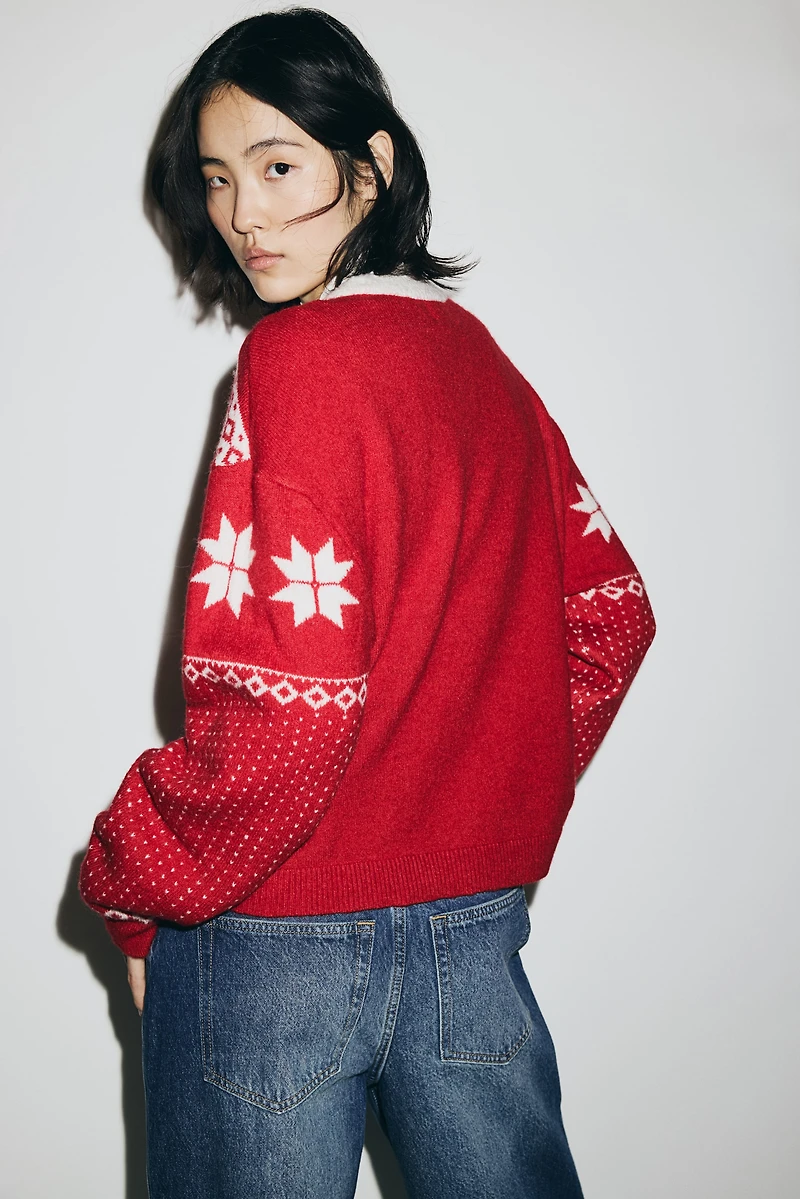 Chandail ample en tricot jacquard