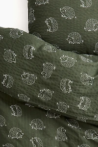 Patterned Seersucker Duvet Cover Set