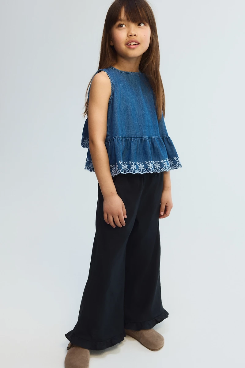 Linen-Blend Drawstring Pants