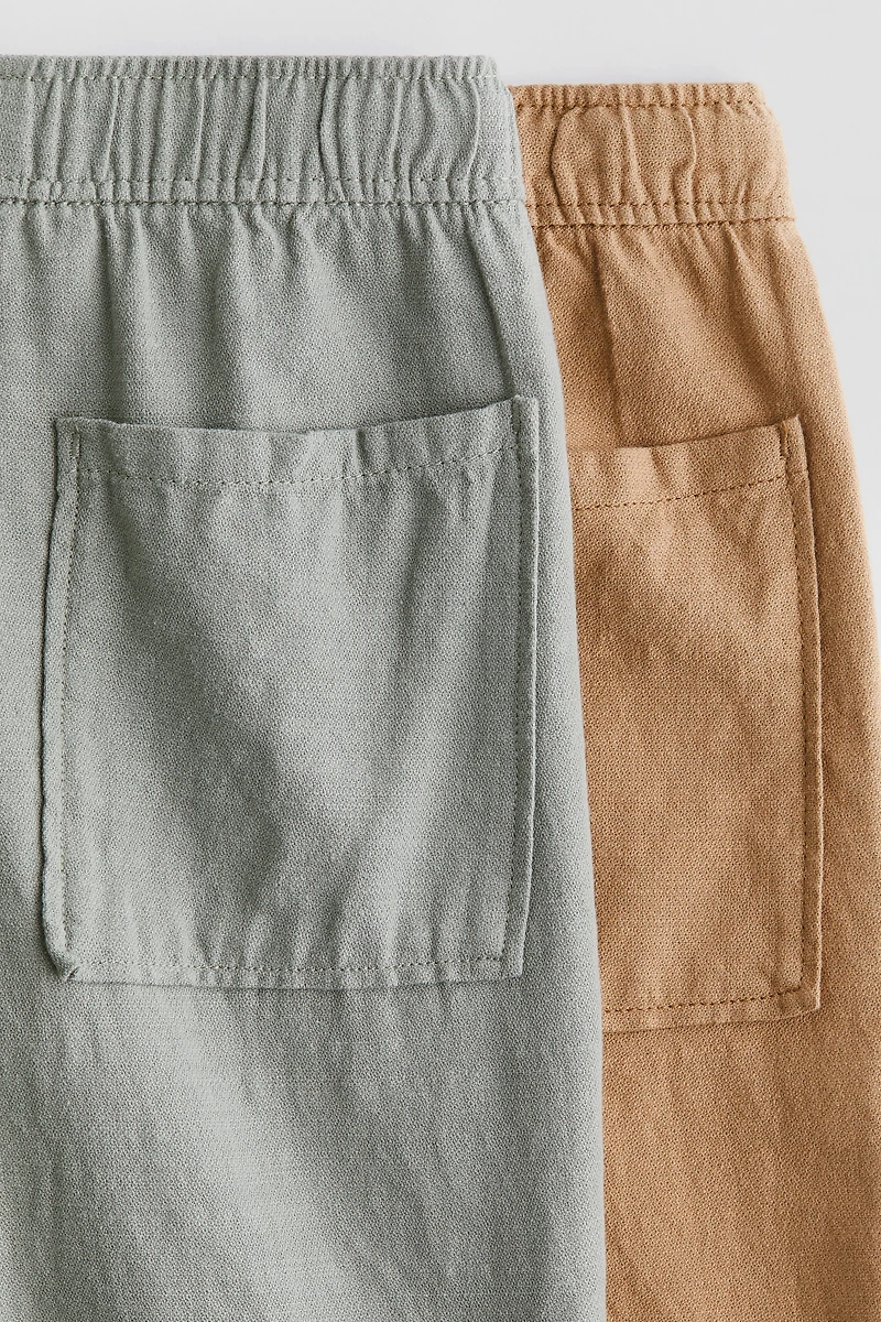 Lot de 2 pantalons à cordon en coton