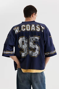 Oversized Printed Mesh T-Shirt