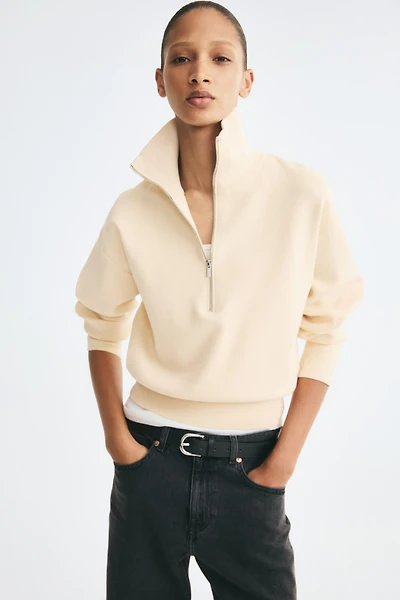 Fine-Knit Half-Zip Sweater