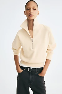 Fine-Knit Half-Zip Sweater
