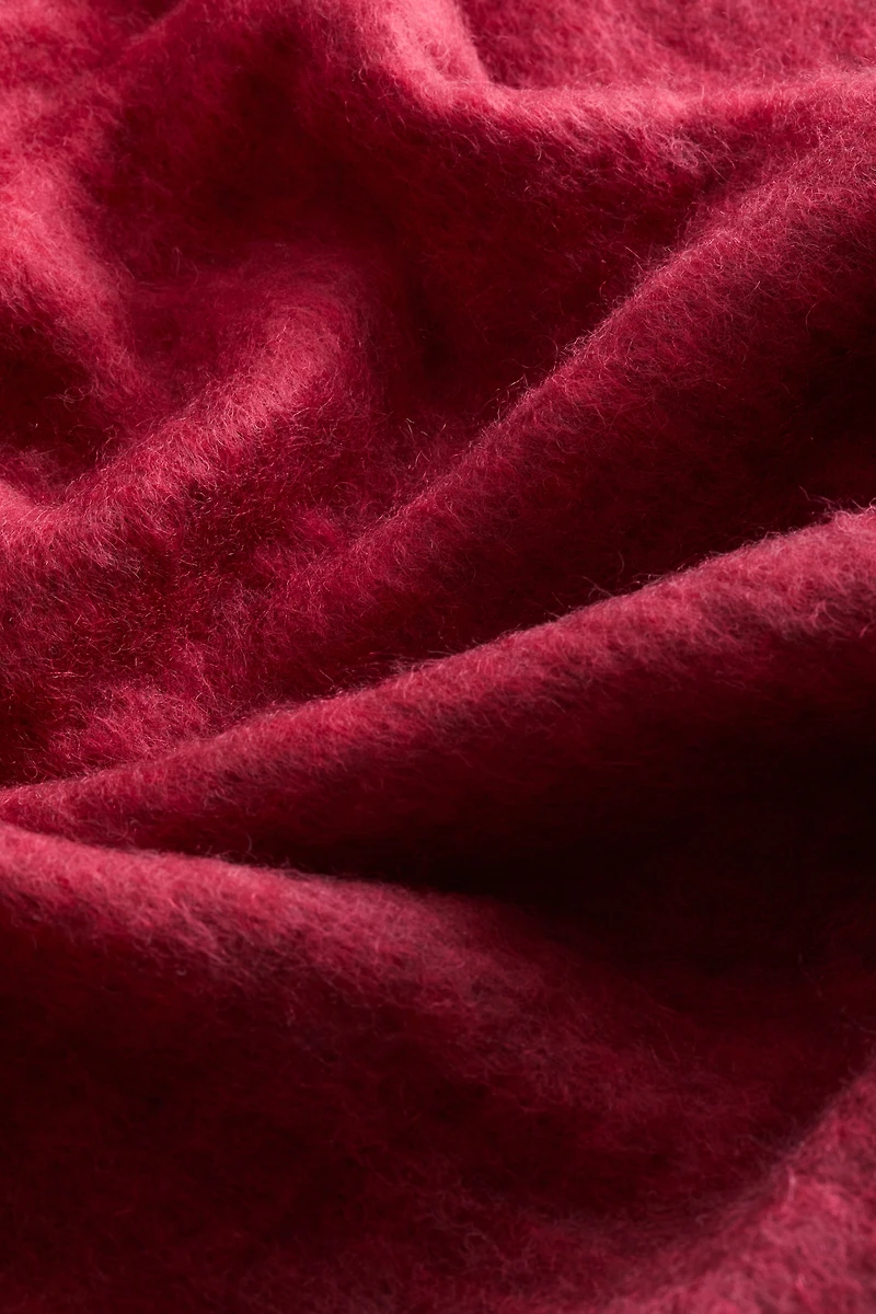 Mohair-Blend Throw with Fringe