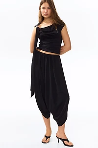 Wrap-Detail Balloon-Leg Pants