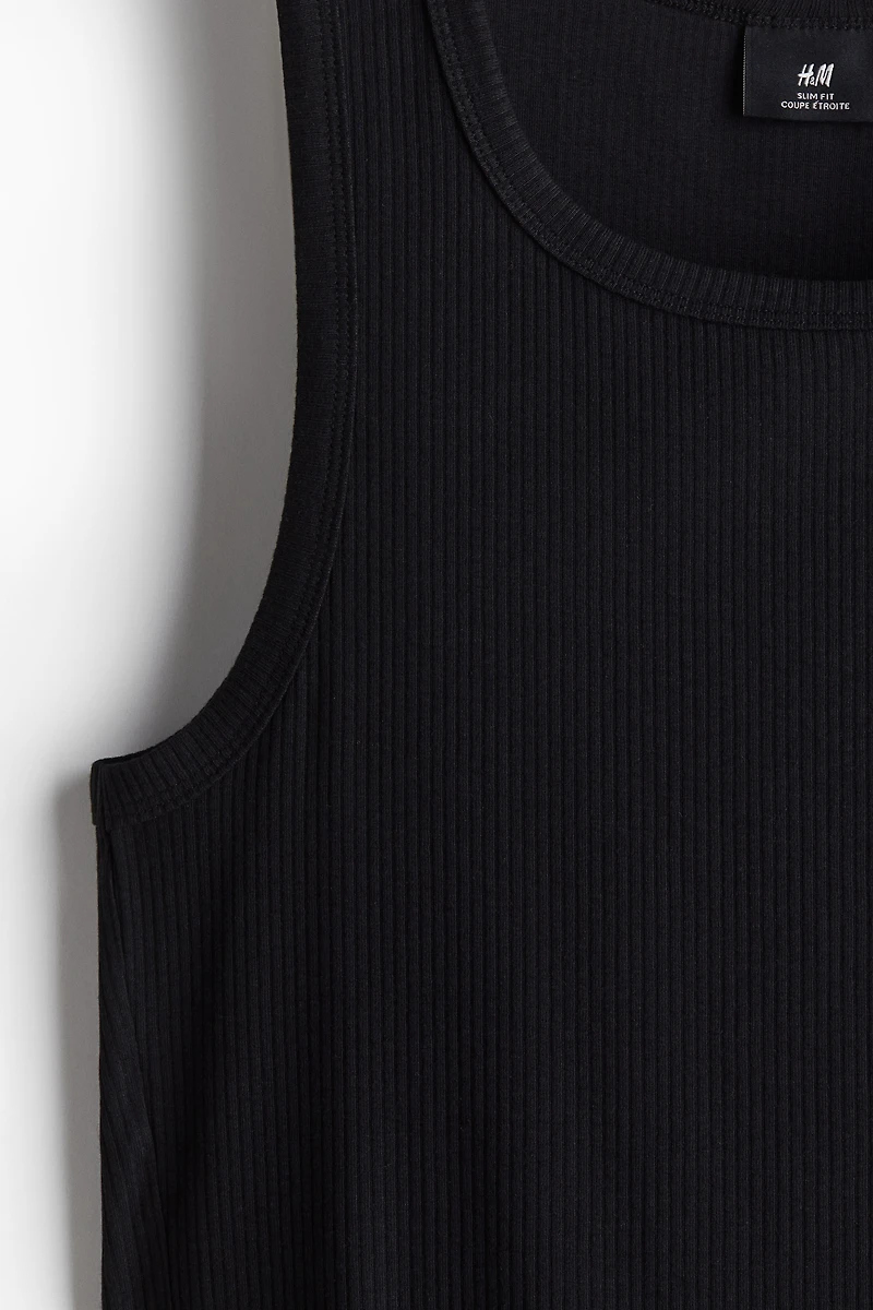 Slim-Fit Ribbed Tank Top