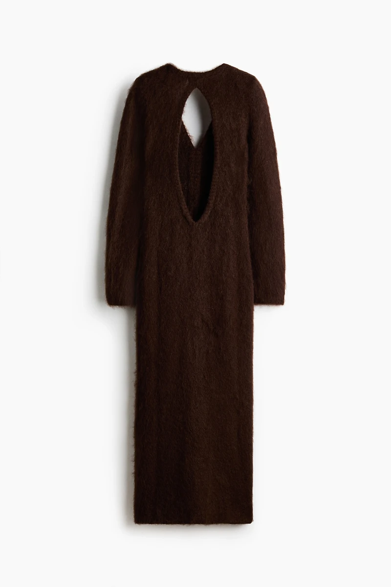 Robe en mohair mélangé avec dos ouvert