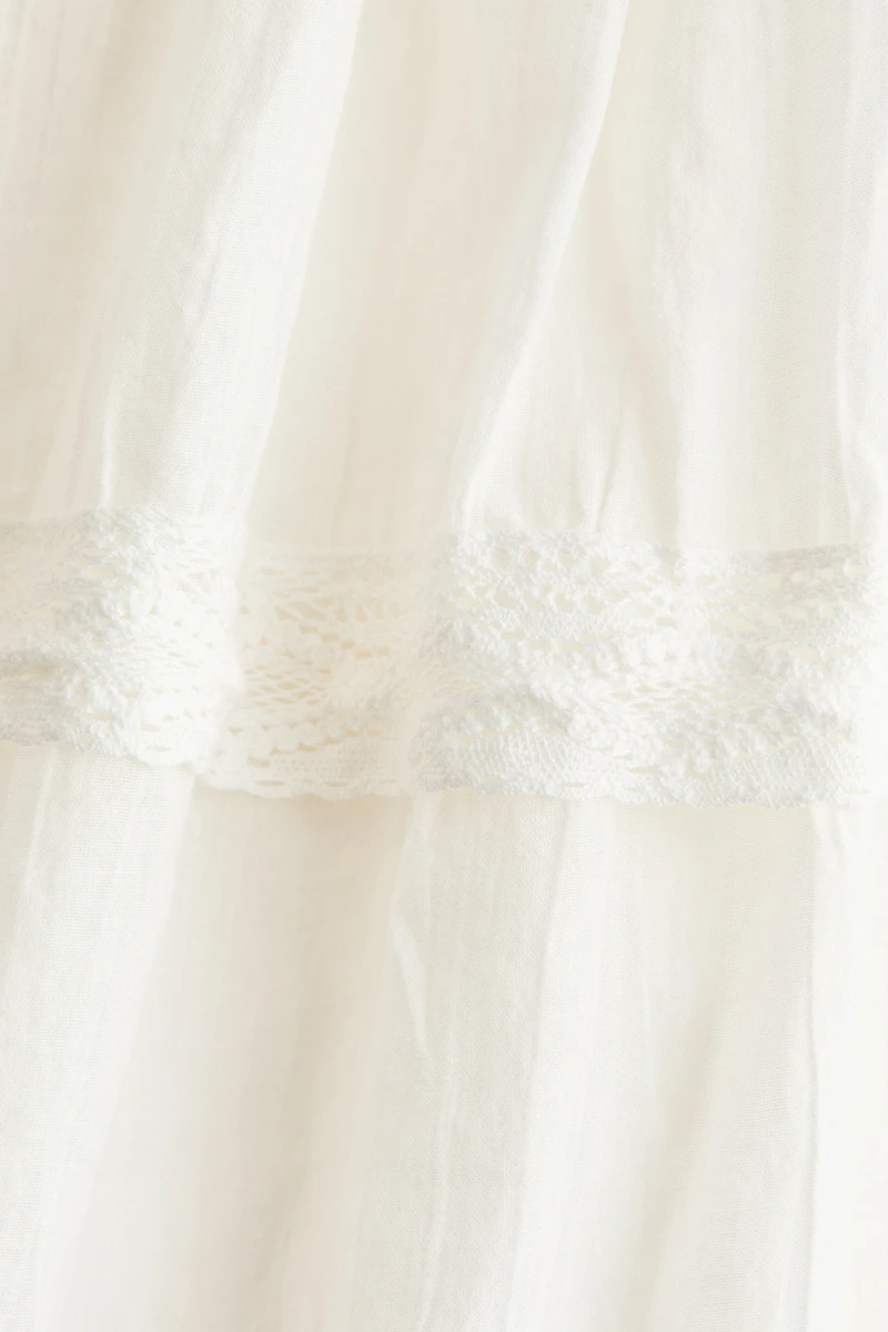 Lace-Trimmed Cotton Dress