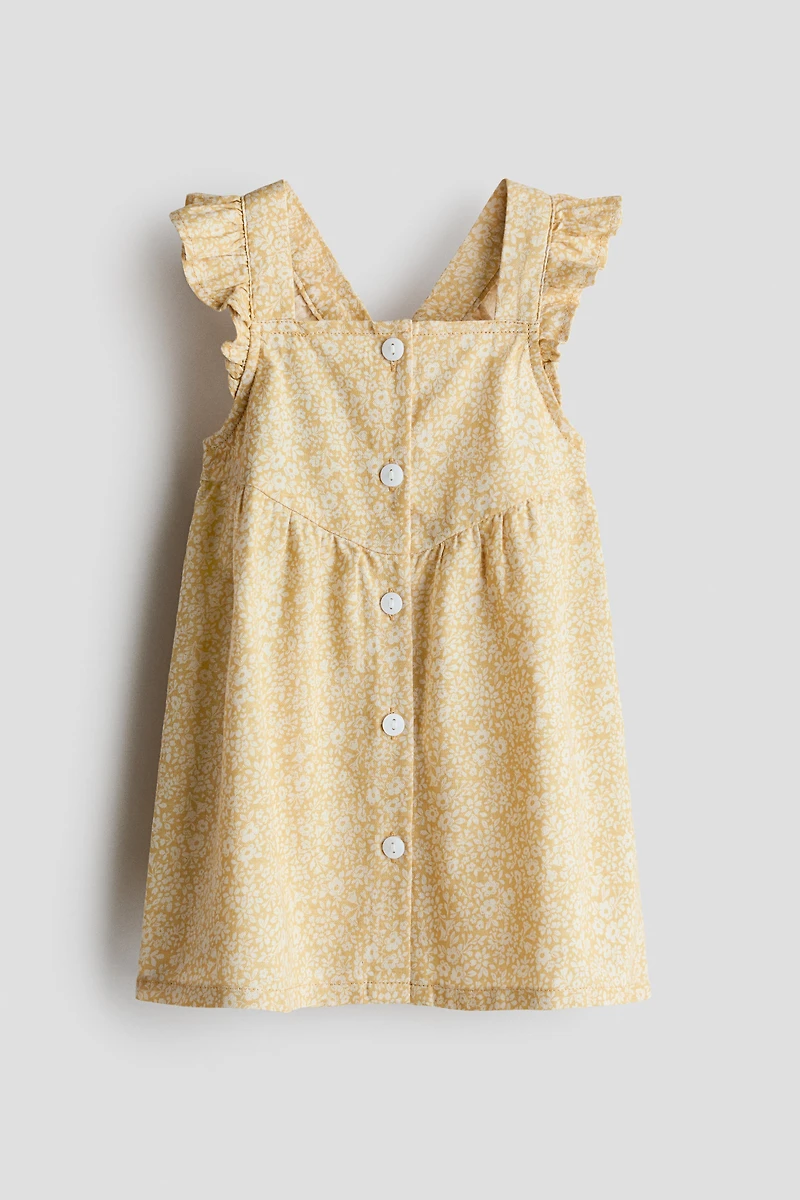 Ruffle-trimmed Cotton Dress