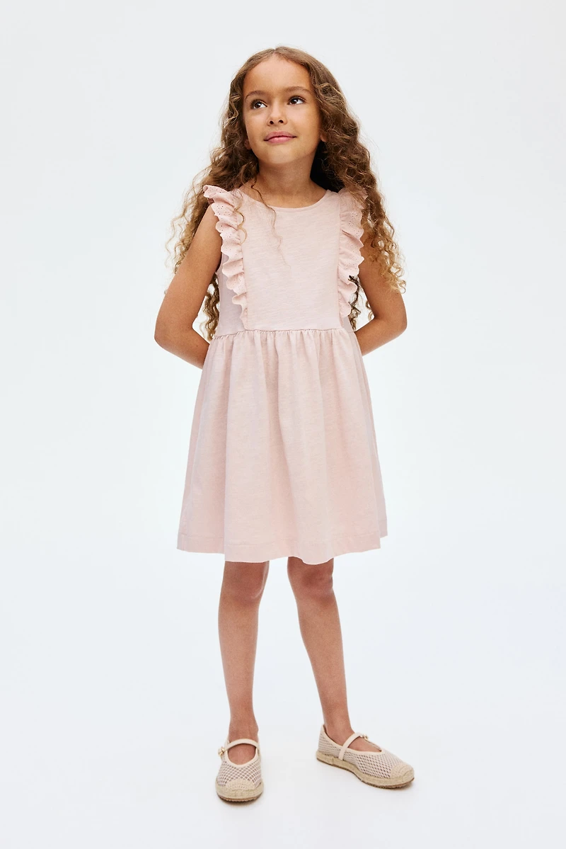 Ruffle-Trimmed Cotton Dress