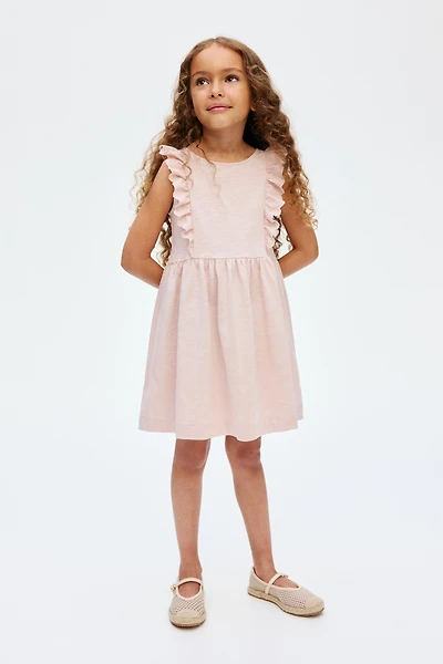 Ruffle-Trimmed Cotton Dress