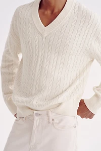 Regular-Fit Cable-Knit Sweater