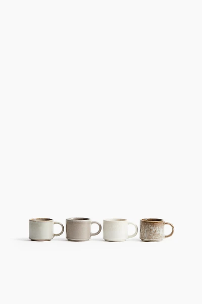 4-Pack Stoneware Espresso Mugs