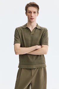 Regular-Fit Linen-Blend Polo Shirt
