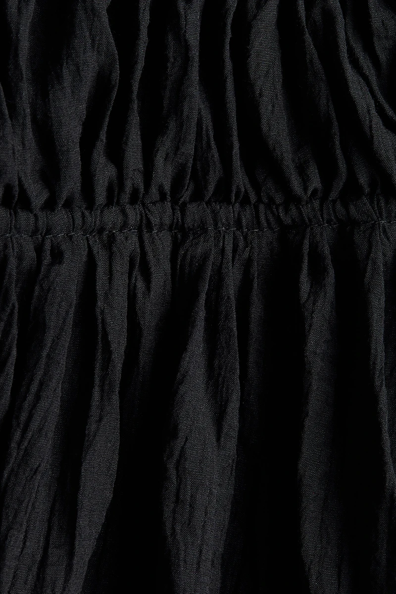 Crinkled Drawstring Skirt