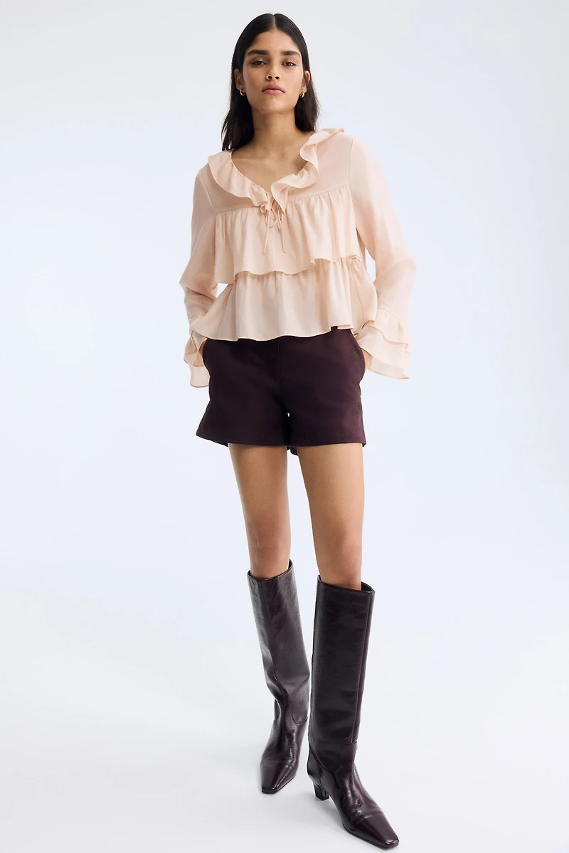 Ruffle-Trimmed Blouse