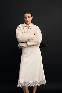 Lace-Trimmed Slip Skirt