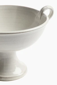 Footed Reactive-Glaze Serving Bowl