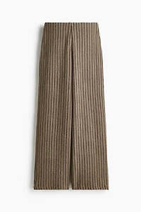 Wide-Leg Crinkled Pants