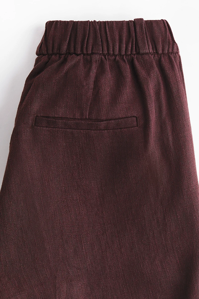 MAMA Linen-Blend Dress Pants