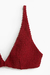 Haut de bikini triangle smocké