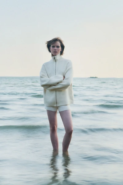 Cardigan à fermeture éclair