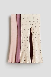 Lot de 3 leggings en coton côtelé