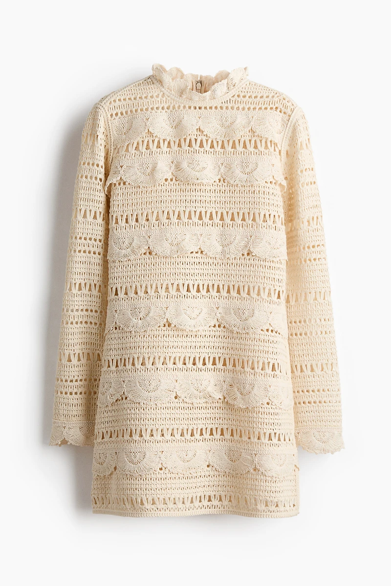 Crochet-Look Mini Dress