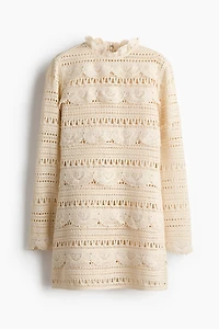 Crochet-Look Mini Dress