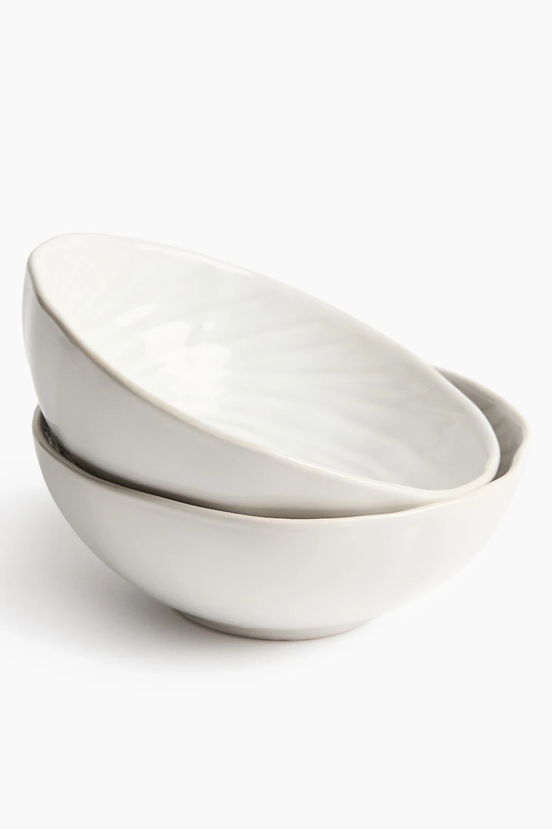 2-Pack Textured Stoneware Bowls