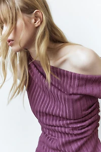 Textured One-Shoulder Top